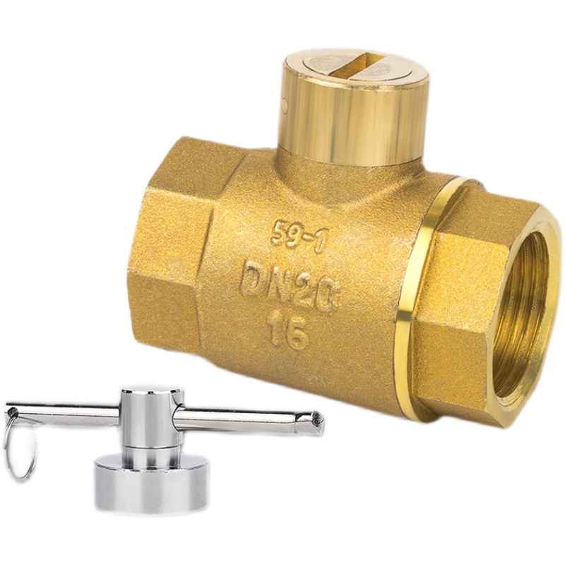 一字鎖閉球閥銅球閥磁性鎖閉閥帶鑰匙防盜球閥開關(guān)閥4分6分1寸2寸